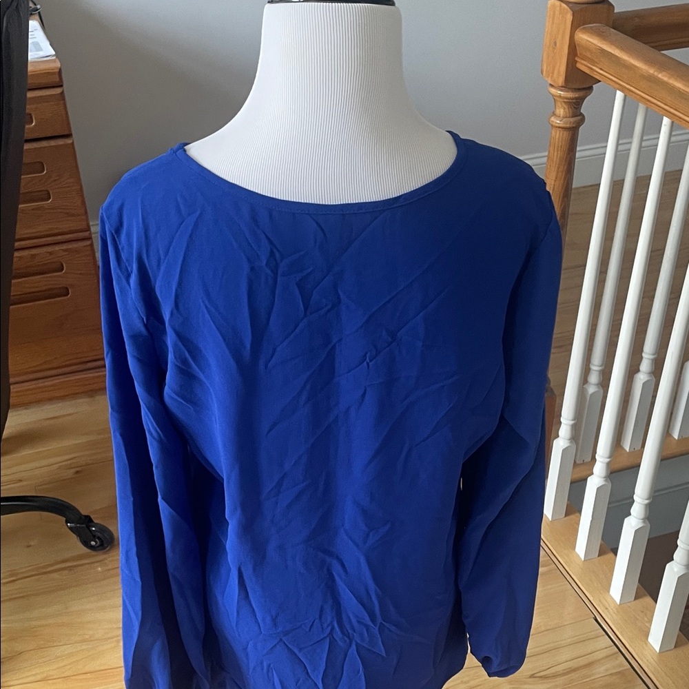 SHEIN Royal Blue Long Sleeve Top - Picture 4 of 5